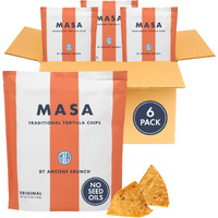 Masa Chips - Tortilla Chips Snack Pack - Seed Oil Free, Naturally Grown Corn Chips - Low Carb Snacks - Made With Grass Fed Tallow & Sea Salt - 6 Pack, 5 Ounce Each