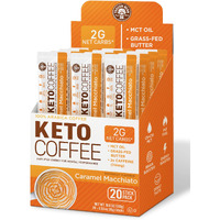 The Frozen Bean - Caramel Macchiato Keto Instant Coffee Mix With Low Sugar, Mct Oils, Skinny Coffee Weight Loss, Improves Focus And Energy, Increase Metabolism For Women Belly Fat - 20 Single Sticks