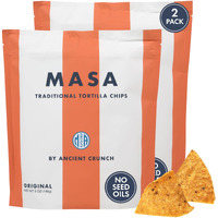 Masa Chips - Tortilla Chips Snack Pack - Seed Oil Free, Naturally Grown Corn Chips - Low Carb Snacks - Made With Grass Fed Tallow & Sea Salt - 2 Pack, 5 Ounce Each