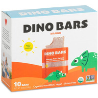 Dino Bars | Organic Fruit Bar For Kids | Organic Toddler Bars And Dinosaur Snacks | Fruit + Oats + Hemp Hearts + Coconut Oil With Edible Paper | Mango Kids Bar | Age 1+ | 10 Pack