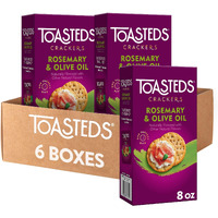Toasteds Crackers, Party Snacks, Lunch Snacks, Rosemary And Olive Oil (6 Boxes)