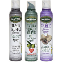 Mantova Spray 100% Extra Virgin Olive Oil Variety Set - Black Truffle | Garlic | 8 Fl. Ounce. (Pack Of 3) - Product Of Italy