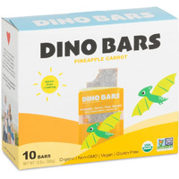 Dino Bars | Organic Fruit Bar For Kids | Organic Toddler Bars And Dinosaur Snacks | Fruit + Oats + Hemp Hearts + Coconut Oil With Edible Paper | Pineapple And Carrot Kids Bar | Age 1+ | 10 Pack