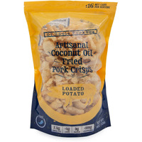 Keto-Friendly Pork Rinds (Loaded Baked Potato Flavor, 8Oz Bag), Pork Crisps Artisan Fried In Coconut Oil