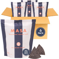 Masa Chips Blue Corn Tortilla Chips - Naturally Grown Blue Corn With Grass Fed Tallow And Sea Salt Tortilla Chips - No Seed-Oil Snacks - 6 Pack, 5 Ounce Each