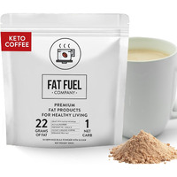 Fat Fuel Keto Coffee 22G Premium Fats - With Grass Fed Butter, Mct Oil, Coconut & Redmond Real Salt - Instant Organic Coffee, One Net Carb, A True Meal Replacement - 30 Bulk Powder Servings