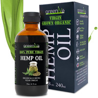 Greenive Organically Grown Hemp Oil 224,000Mg Glass Bottle Vegan Omegas 100% Pure Cold Pressed (8Oz)