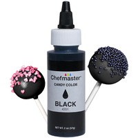 Chefmaster Black Candy Color | True-Tone Shades | Oil-Based | Professional-Grade Dye | Chocolate, Strawberries, Cake Pops | Decorating | Easy-To-Use | Manufactured In The Usa | 2 Oz