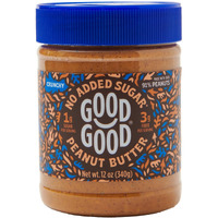 Good Good Crunchy Peanut Butter Keto Friendly - Low Carb & No Added Sugars - Vegan - No Palm Oil Or Preservatives - Non-Gmo - 12 Oz / 340G (Pack Of 1)