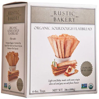 Rustic Bakery Handmade Sourdough Flatbread - Olive Oil & Sel Gris - Sea Salt Charcuterie Crackers - Artisan Crackers For Cheese Platter Or Snacking - Made In California - Pack Of 4, 6 Oz Trays