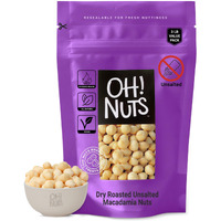 Oh! Nuts Macadamia Nuts - 3 Lb - Dry Roasted Unsalted Macadamia Nuts - Oven Roasted - No Oil - Packed In New York Zip-Seal Bag For Exceptional Freshness
