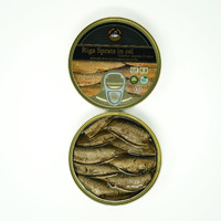 Sprats Riga Smoked (12 Pack) Gold Star 5.6 Oz Tins In Vegetable Oil Product Of Latvia, Kosher
