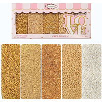 Confect Pearl Sprinkles | Christmas Sprinkles | Golden Sunshine Disco Ball Mashup Sprinkles Mix Champagne Gold Dragees Golden Sparkling Sugar - Vegan, Gluten-Free, Nut-Free, Soy-Free, Dairy-Free, Palm Oil-Free, No Artificial Dyes - 5 Oz