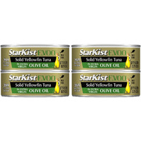 Starkist E.V.O.O. Solid Yellowfin Tuna In Extra Virgin Olive Oil, 4.5 Oz (4 Pack) Canned Tuna Fish, Wild Caught, Gluten Free, Ready To Eat, Perfect For Salads, Keto Meals And Snacks