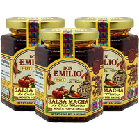 Don Emilio Salsa Macha Hot Chili Sauce, Chili Crisp Oil, Spicy Sauce, Morita Peppers, Natural Chili Paste, 3 Pack Of 9 Oz