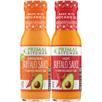 Primal Kitchen No-Dairy Buffalo Sauce Variety 2-Pack, Made With Avocado Oil And Real Ingredients, Includes 1 Original & 1 Hot Buffalo Sauce