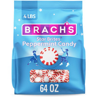Brach's Star Brites, Candy, Peppermint, Individually Wrapped, Made With Real Peppermint Oil, 4 Lbs, 360 Ct
