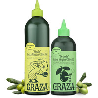 Graza Extra Virgin Olive Oil Variety Pack, Sizzle & Drizzle - High Polyphenol Peak Harvest Evoo Cooking & Finishing Oil In A Squeeze Bottle - Single Farm Olives From Spain