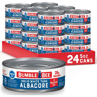 Bumble Bee Solid White Albacore Tuna In Oil, 5 Oz Can (Pack Of 24) - Wild Caught Tuna - 28G Protein Per Serving, High In Omega-3S - Non-Gmo Project Verified, Gluten Free, Kosher