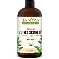 Banyan Botanicals Refined Sesame Oil - Organic Sesame Oil For Skin, Body, Hair & More - Multiple Sizes - 24 Oz - Non Gmo Sustainably Sourced Vegan