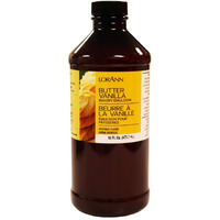 Lorann Oils Butter Vanilla Bakery Emulsion: True Essence, Ideal For Boosting Fruit Tones In Cakes, Cookies & Desserts, Gluten-Free, Keto-Friendly, Extract Substitute Essential For Your Kitchen, 16 Oz