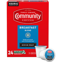 Community Coffee Breakfast Blend 24 Count Coffee Pods, Medium Roast, Compatible With Keurig 2.0 K-Cup Brewers, 24 Count (Pack Of 1)