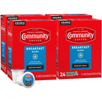 Community Coffee Breakfast Blend 96 Count Coffee Pods, Medium Roast, Compatible With Keurig 2.0 K-Cup Brewers, 24 Count (Pack Of 4)