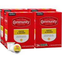 Community Coffee Coffee & Chicory 96 Count Coffee Pods, Medium-Dark Roast, Compatible With Keurig 2.0 K-Cup Brewers 24 Count (Pack Of 4)