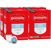 Community Coffee French Vanilla Flavored 96 Count Coffee Pods, Medium Roast, Compatible With Keurig 2.0 K-Cup Brewers, 24 Count (Pack Of 4)