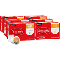 Community Coffee Golden Caramel Flavored 72 Count Coffee Pods, Medium Roast, Compatible With Keurig 2.0 K-Cup Brewers, 12 Count (Pack Of 6)