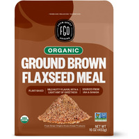 Fgo Organic Ground Brown Flaxseed Meal, 1 Pound / 16Oz Cold Milled Powder In Resealable Pouch, For Baking & Smoothies, Grown In Usa & Canada (Pack Of 1)
