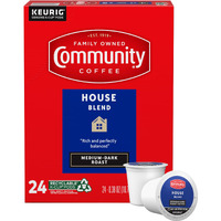 Community Coffee House Blend 24 Count Coffee Pods, Medium Dark Roast, Compatible With Keurig 2.0 K-Cup Brewers, 24 Count (Pack Of 1)