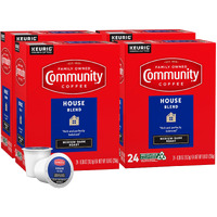 Community Coffee House Blend 96 Count Coffee Pods, Medium Dark Roast, Compatible With Keurig 2.0 K-Cup Brewers, 24 Count (Pack Of 4)