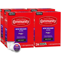 Community Coffee New Orleans Blend 96 Count Coffee Pods, Special Dark Roast, Compatible With Keurig 2.0 K-Cup Brewers, 24 Count (Pack Of 4)