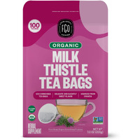 Fgo Organic Milk Thistle Tea, 100 Count, Eco-Conscious Herbal Tea Bags, Resealable Bag, Caffeine Free, Packaging May Vary (Pack Of 1)