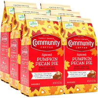 Community Coffee Spiced Pumpkin Pecan Pie Flavored Ground Coffee, Medium Roast, 11 Oz Bag (Pack Of 6)