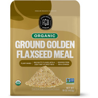 Fgo Organic Ground Golden Flaxseed Meal, 1 Pounds / 16Oz Cold Milled Powder In Resealable Pouch, For Baking & Smoothies, Grown In Usa & Canada (Pack Of 1)