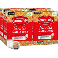 Community Coffee Vanilla Waffle Cone 96 Count Coffee Pods, Ice Cream Flavored, Compatible With Keurig 2.0 K-Cup Brewers, 24 Count (Pack Of 4)