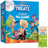 Rice Krispies Treats Crispy Mini Marshmallow Squares, Trick-Or-Treat Snacks, Halloween Pack, Original, 23.2Oz Box (60 Bars)