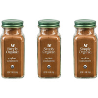 Simply Organic Ceylon Ground Cinnamon, 2.08 Ounce 3 Pack, Non-Gmo Organic Cinnamon Powder, Vegan