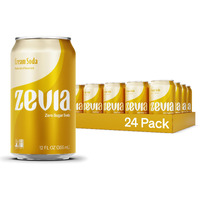 Zevia Zero Sugar Soda, Cream Soda, 12 Oz Cans (24-Pack) - Naturally Sweetened, Non-Gmo Project Verified, Gluten-Free, Vegan