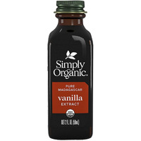Simply Organic Pure Madagascar Vanilla Extract, 2-Ounce Glass Jar, Certified Organic, Sugar-Free Flavor For Smoothies
