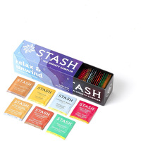 Stash Tea Relax And Unwind Tea Sampler - Assorted Specialty Tea Gift Set, Calming Herbal Teas To Support Relaxation, 7 Flavors, 35 Tea Bags