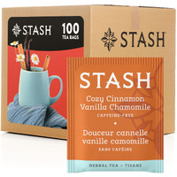 Stash Tea Cozy Cinnamon Vanilla Herbal Tea - Naturally Caffeine Free, Non-Gmo Project Verified Premium Tea With No Artificial Ingredients, 100 Count Bulk Packaging