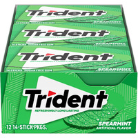 Trident Spearmint Sugar-Free Chewing Gum, 12 Packs Of 14 Pieces (168 Total Pieces)