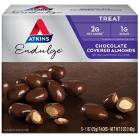 Atkins Endulge Treat Chocolate Covered Almonds. Rich & Crunchy. Keto-Friendly.1 Oz, 5 Count (Pack Of 4)