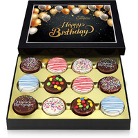 Birthday Cookies Gift Basket For Men And Women - Gourmet Chocolate Cookies, Happy Birthday Treats For Food Gifts By Empire Delights, 12 Count Chocolate Gift Box