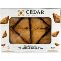 Cedar Pastries 8Pc Grab N' Go Traditional Triangle Baklavas - Kosher & Halal Mediterranean Dessert Treats