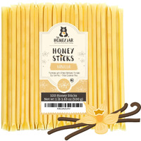 The Honey Jar Vanilla Flavored Honey Sticks - Pure Honey Straws For Tea, Coffee, Or A Healthy Treat - One Teaspoon Of Flavored Honey Per Stick - Made In The Usa With Real Honey - (100 Count)