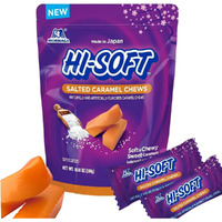 Hi-Soft Salted Caramel Chews, 5 Stand Up Pouches, 10.59 Oz - Soft, Taffy Salted Caramel Chewy Candy For Sharing Treats - Bulk Candy Individually Wrapped